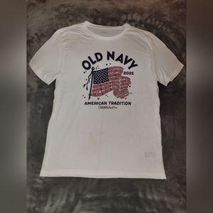 White Women's Tshirt US Flag with State Names